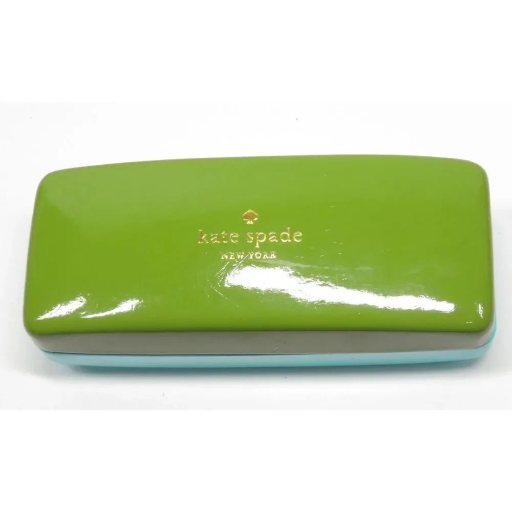 Kate Spade New York Green Turquoise Blue Clam Shell Hard Sunglasses Case